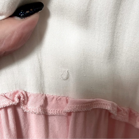 TORRID White/Pink/Blue Multi Colorblock Challis Tiered Maxi Dress Size 0 - Picture 8 of 11